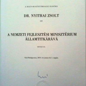 Nyitrai Zsolt a Nemzeti Fejlesztési Minisztérium államtitkára lett